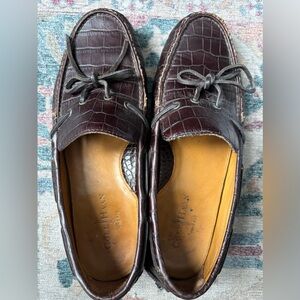 Cole Haan+Nike Men's Dark Brown Croc-Embossed Loafers Size 11